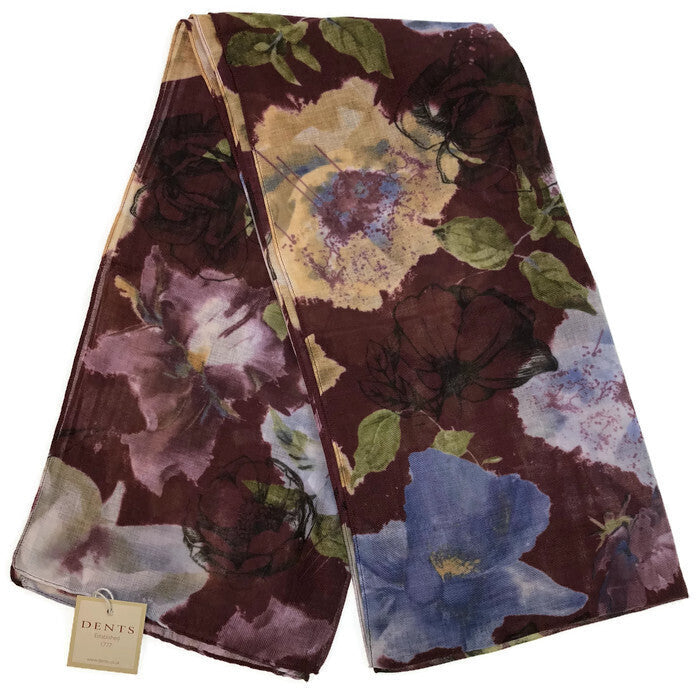 Dents Womens Floral Multicoloured Scarf 160 x 36cm