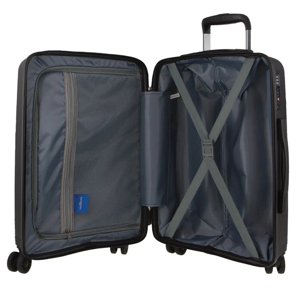 Milleni Hard Shell Spinner Wheel Luggage Bag Travel Suitcase 54cm 39L Black
