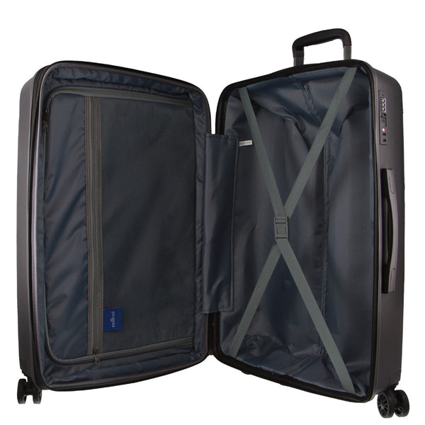 Milleni Hard Shell Spinner Wheel Luggage Bag Travel Suitcase 75cm 124L Black
