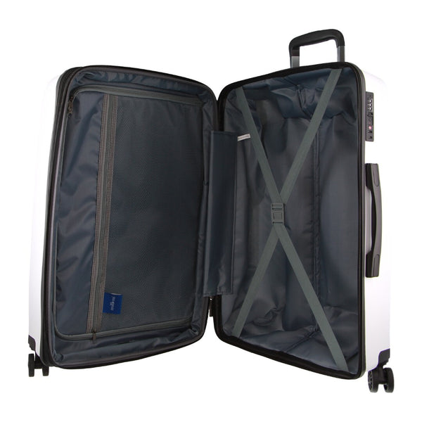 Milleni Hard Shell Spinner Wheel Luggage Bag Travel Suitcase 65cm 82.5L White