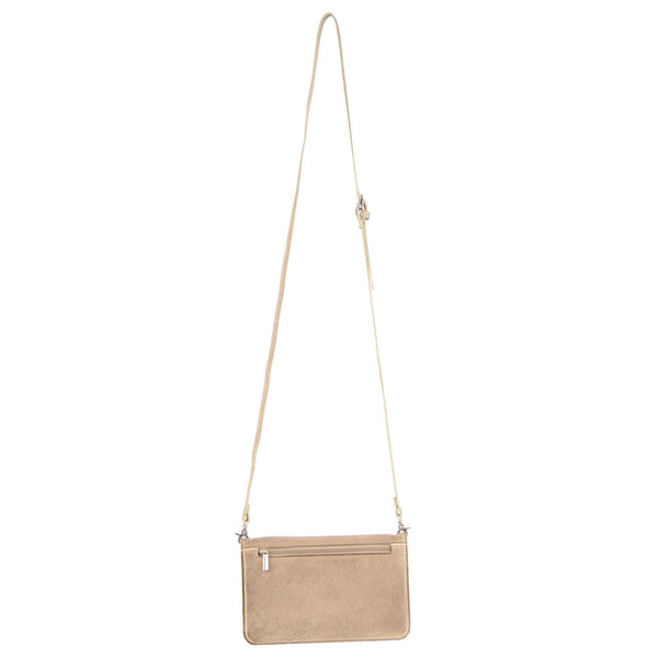 Pierre Cardin Ladies Leather Phone Crossbody Bag Handbag Travel RFID Latte