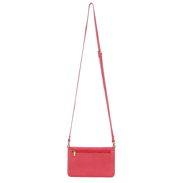 Pierre Cardin Ladies Leather Phone Crossbody Bag Handbag Travel RFID Pink