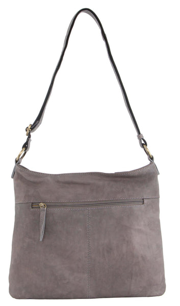 Pierre Cardin Woven Leather Womens Crossbody Shoulder Bag Handbag Grey