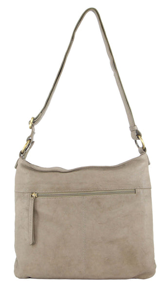 Pierre Cardin Woven Leather Womens Crossbody Shoulder Bag Handbag Taupe