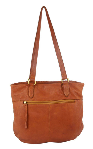 Pierre Cardin Womens Woven Leather Shoulder Bag Handbag Cognac