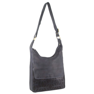 Pierre Cardin Womens Leather Perforated Multi Zip Crossbody Bag Handbag Teal