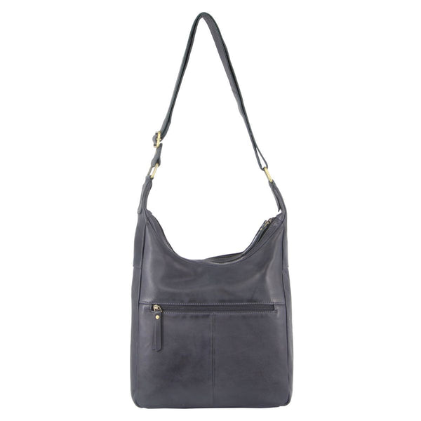 Pierre Cardin Womens Leather Perforated Multi Zip Crossbody Bag Handbag Teal