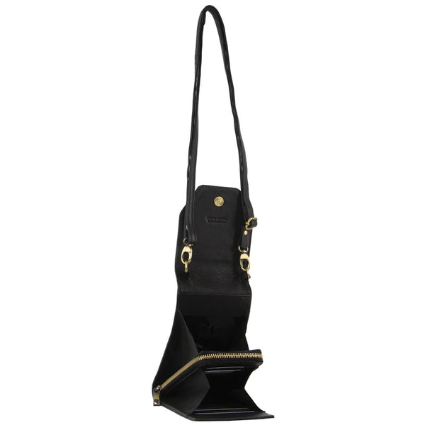 Pierre Cardin Ladies Leather Phone Crossbody Bag Handbag Travel RFID Indigo
