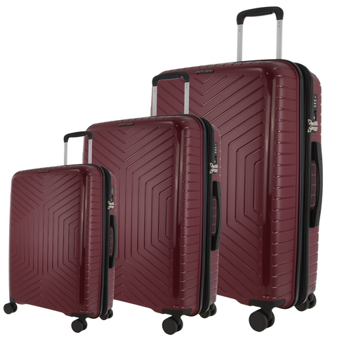 Pierre Cardin 3Pce Hardshell Spinner Suitcase Luggage Bag Set 53cm 65cm 76cm