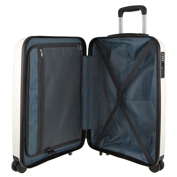 Pierre Cardin Hard Shell Spinner Suitcase Luggage Bag Large 76cm 139L White