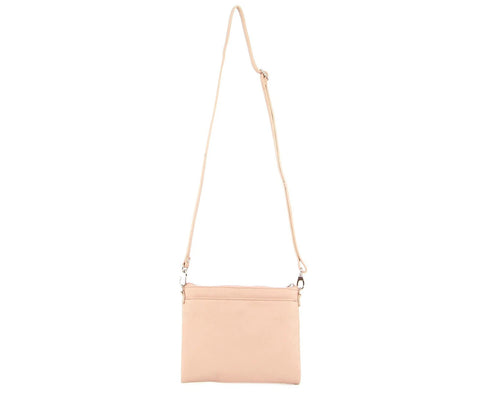 Pierre Cardin Ladies Leather Crossbody Shoulder Bag Handbag Travel Blush Pink