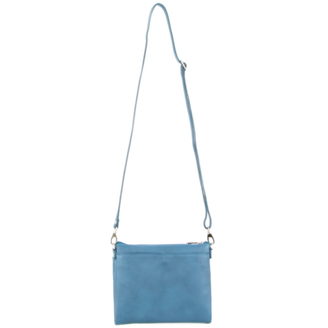 Pierre Cardin Ladies Leather Crossbody Shoulder Bag Handbag Travel Tropical Blue
