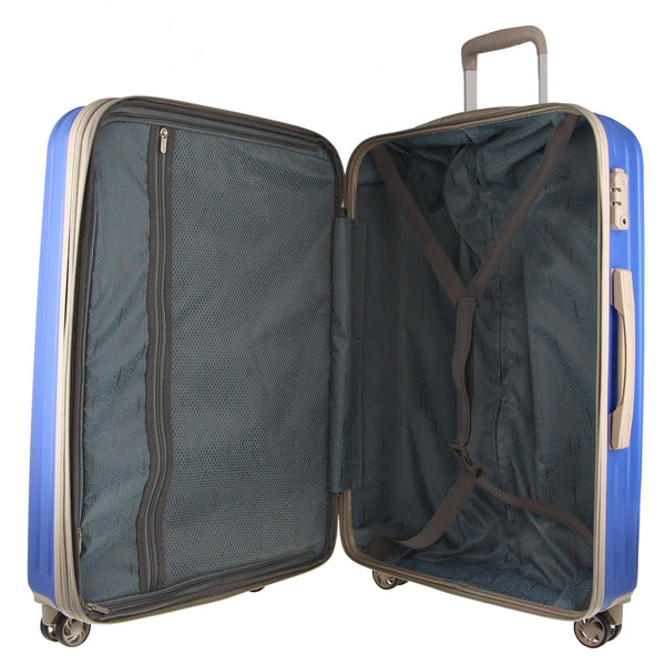 Pierre Cardin Hard Shell Hardshell Spinner Suitcase Luggage Bag 54cm 49L Blue