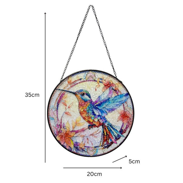 Hummingbird Bird Stained Glass Suncatcher Sun Catcher 35cm