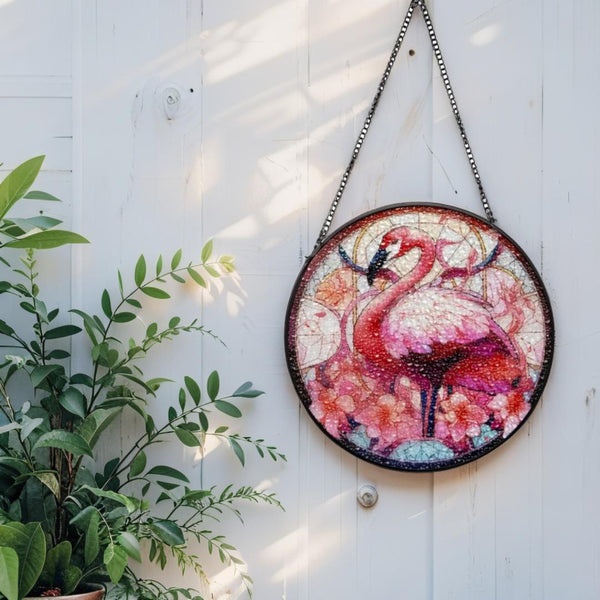 Flamingo Stained Glass Suncatcher Sun Catcher 35cm
