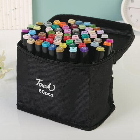 60 Colour Dual Fine Broad Tip Marker Pens Art Craft Sketch