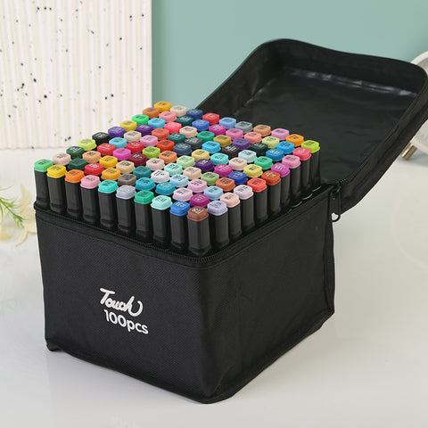 100 Colour Dual Fine Broad Tip Marker Pens Art Craft Sketch Colouring