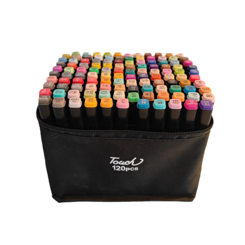 120 Colour Dual Fine Broad Tip Marker Pens Art Craft Sketch