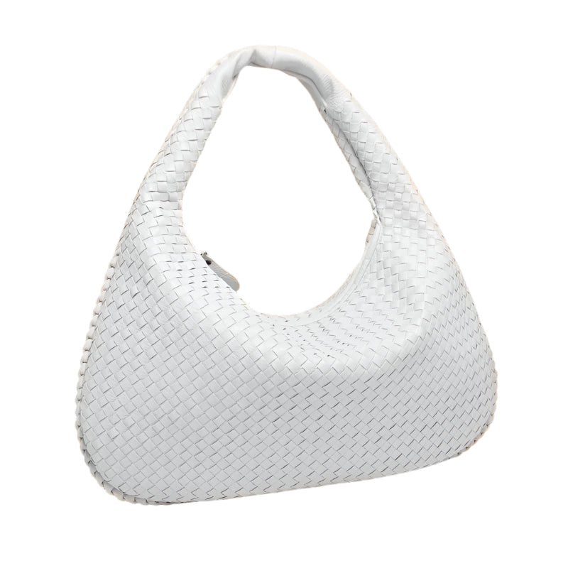 Faux PU Leather Woven Hobo Underarm Shoulder Bag Handbag White