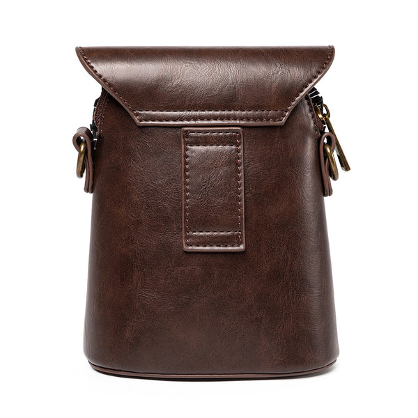 Owl PU Leather Crossbody Shoulder Bag Handbag Adjustable Strap Brown