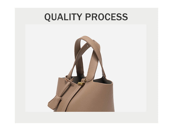 Women's PU Leather Tote Shoulder Bag Handbag Gold Lock Detail Black