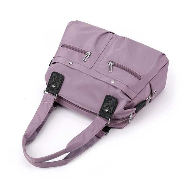Nylon Large Capacity Tote Shoulder Bag Handbag Multi Pocket Office Travel Green