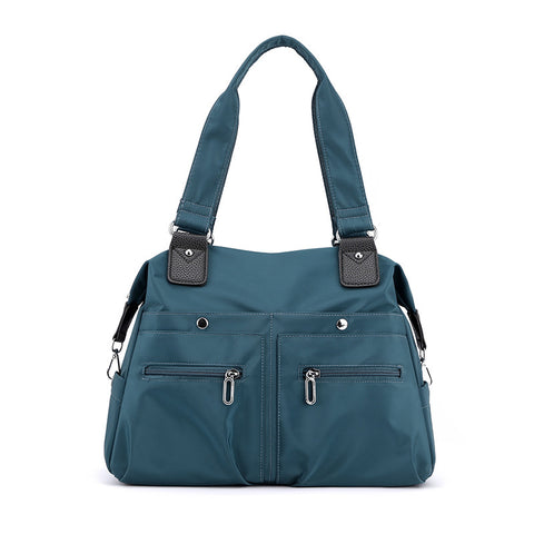 Nylon Large Capacity Tote Shoulder Bag Handbag Multi Pocket Office Travel Blue