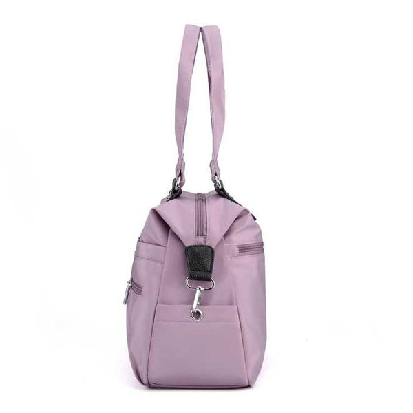 Nylon Large Capacity Tote Shoulder Bag Handbag Multi Pocket Office Travel Brown
