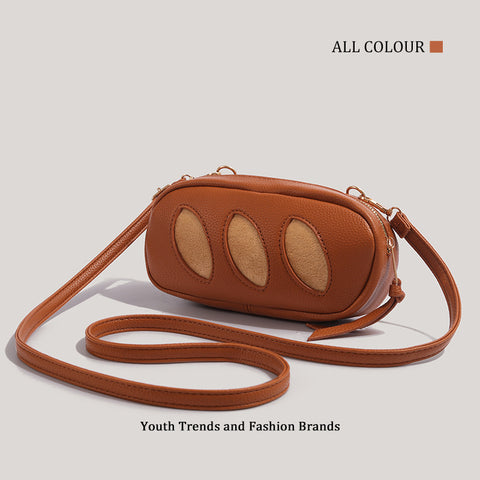 French Baguette Crossbody Shoulder Bag Handbag Brown