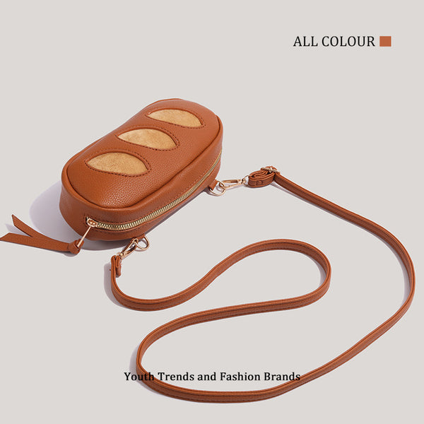 French Baguette Crossbody Shoulder Bag Handbag Brown