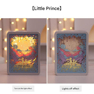 3D Shadow Paper Carving USB Battery Bedside Nursery Light Lamp Little Prince
