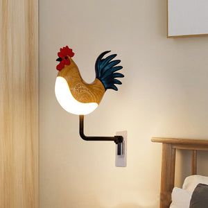 Cockerel Rooster Chicken USB Rechargeable Wall Lamp Light Sound Diffuser Brown