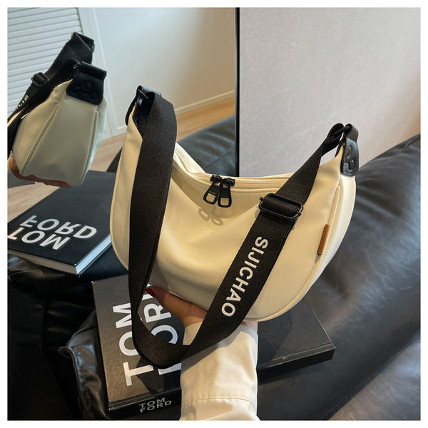 Large Capacity Canvas Crossbody Shoulder Bag Handbag Off White