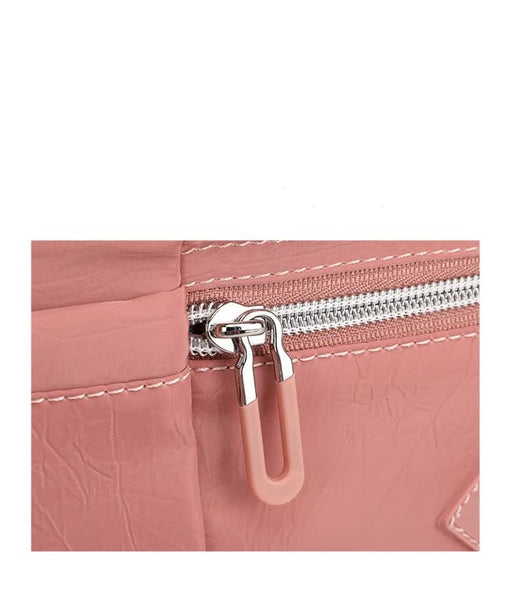 Lightweight Nylon Crossbody Shoulder Bag Adjustable Strap Multi Pocket Red