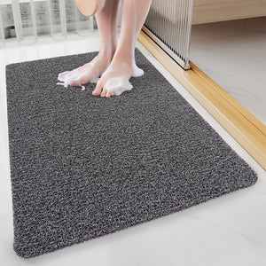 Non Slip Loofah Style Bath Bathroom Mat Quick Dry Soft Black 40x80cm