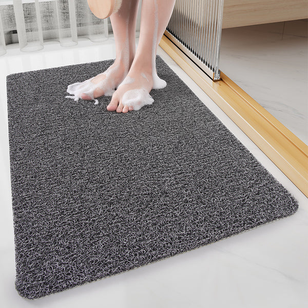 Non Slip Loofah Style Bath Bathroom Mat Quick Dry Soft Black 40x80cm