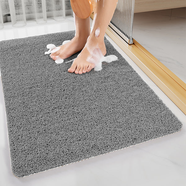 Non Slip Loofah Style Bath Bathroom Mat Quick Dry Soft Cat Head Beige 44x75cm