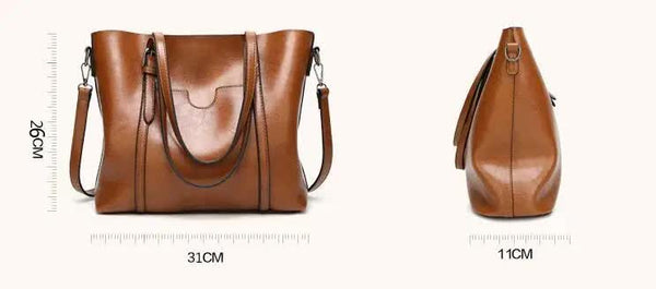 Faux PU Leather Tote Shoulder Bag Handbag Detachable Strap Green