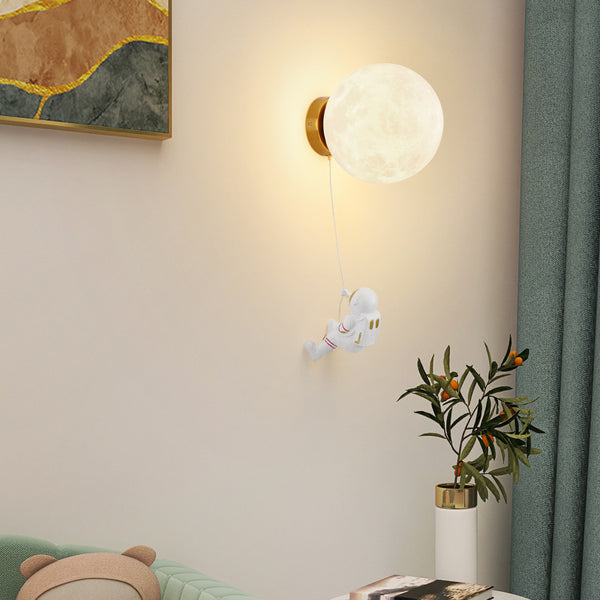 Spaceman Astronaut Moon Lunar Nursery Wall Lamp Light Three Colour 15cm