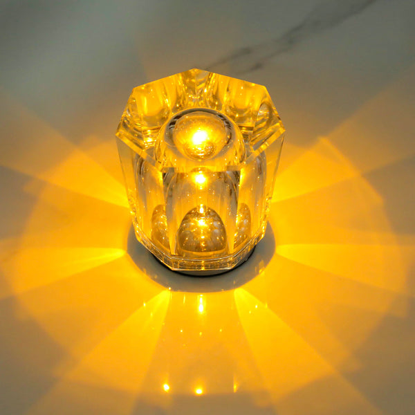 Crystal LED Side End Coffee Table Lamp Light Rechargeable Starburst Effect