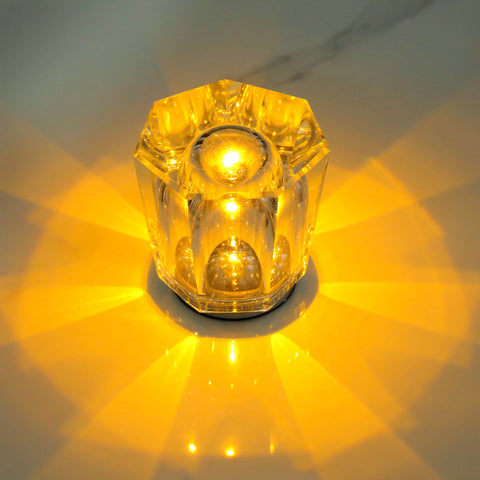 Crystal LED Side End Coffee Table Lamp Light Rechargeable Starburst Effect