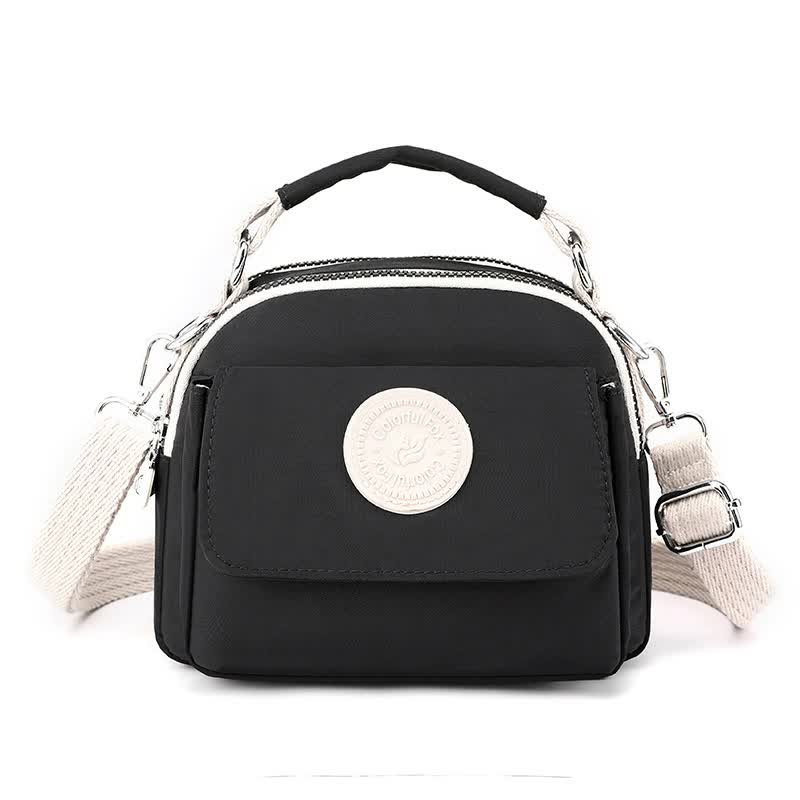 Compact Nylon Crossbody Shoulder Bag Handbag Black