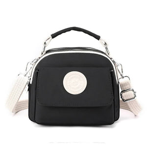Compact Nylon Crossbody Shoulder Bag Handbag Black