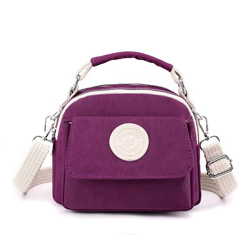 Compact Nylon Crossbody Shoulder Bag Handbag Purple