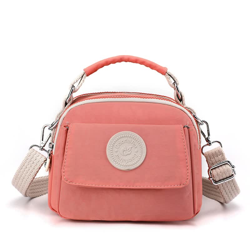 Compact Nylon Crossbody Shoulder Bag Handbag Pink