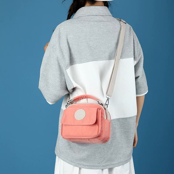 Compact Nylon Crossbody Shoulder Bag Handbag Pink