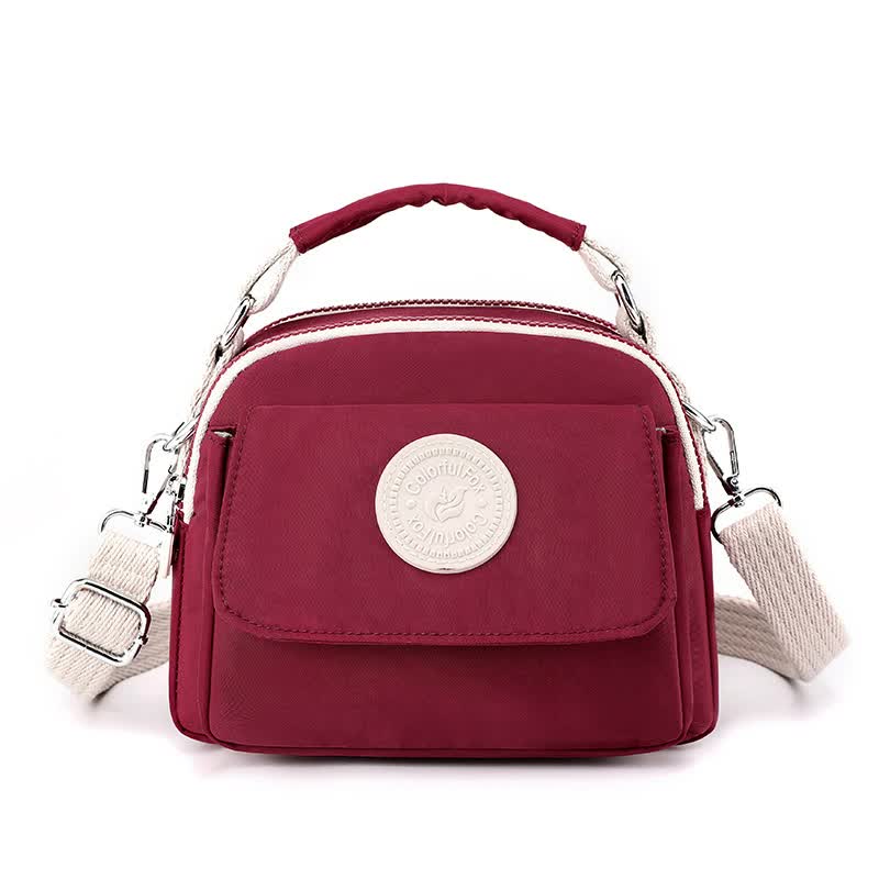 Compact Nylon Crossbody Shoulder Bag Handbag Red