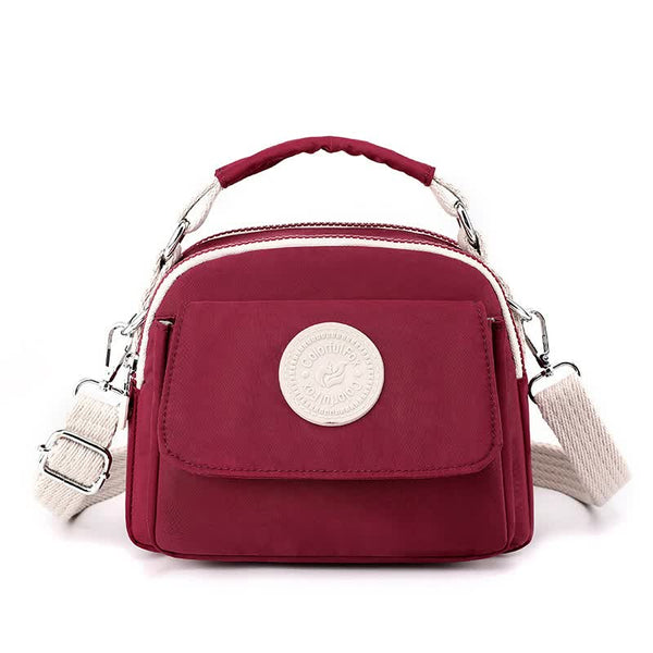 Compact Nylon Crossbody Shoulder Bag Handbag Red