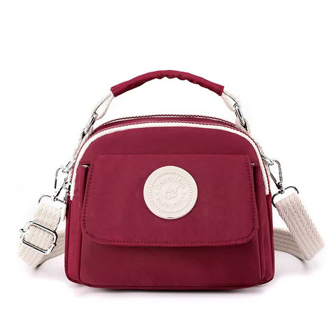 Compact Nylon Crossbody Shoulder Bag Handbag Red