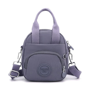 Waterproof Nylon Crossbody Shoulder Bag Handbag Multi Pocket Lightweight Purple